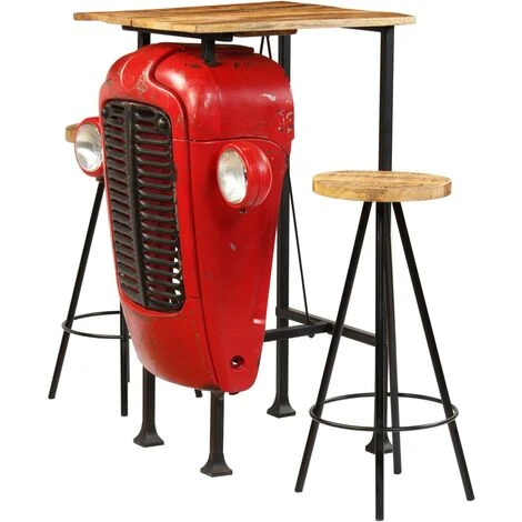 Set Da Bar 3 Pz In Legno Massello Di Mango 60x60x107 Cm VidaXL 3 Set Da Bar 3 Pz In Legno Massello Di Mango 60x60x107 Cm VidaXL