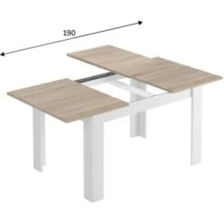 Tavolo 140x90 Cm Allungabile Rovere Chiaro E Bianco Opaco Rovere Chiaro/Bianco -Vendite HOMCOM || VIDAXL || Songmics 11024203 3