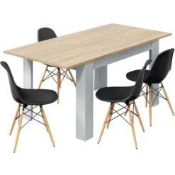 Tavolo 140x90 Cm Allungabile Rovere Chiaro E Bianco Opaco Rovere Chiaro/Bianco -Vendite HOMCOM || VIDAXL || Songmics 11024203 5