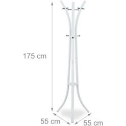 Relaxdays Appendiabiti Da Terra, Attaccapanni Moderno, Per Corridoio, Ingresso, 9 Ganci, 175 Cm, Metallo, Bianco 10 Relaxdays Appendiabiti Da Terra, Attaccapanni Moderno, Per Corridoio, Ingresso, 9 Ganci, 175 Cm, Metallo, Bianco -Vendite HOMCOM || VIDAXL || Songmics 11090549 4