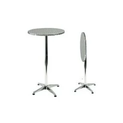 Tavolo Tondo Pieghevole Reclinabile Bar Alluminio 60xh110 Tavolino - Fraschetti
