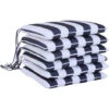 Outsunny Set 6 Cuscini Per Sedia Sfoderabili 100% Poliestere, Bianco E Blu, 42x42x5cm Striscia Blu E Bianca 42x42x5cm