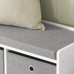SoBuy Panca Scarpiera Cassapanca Da Interno Mobile Bagno Con 3 Cesti Bianco E Grigio L102P32A45cm FSR65-DG -Vendite HOMCOM || VIDAXL || Songmics 11939604 4