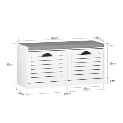 SoBuy Scarpiera Salvaspazio Slim, Portascarpe Salvaspazio Regolabili, L97P28A46 Cm, Bianco, FSR62-W 4 SoBuy Scarpiera Salvaspazio Slim, Portascarpe Salvaspazio Regolabili, L97P28A46 Cm, Bianco, FSR62-W - immagine 2