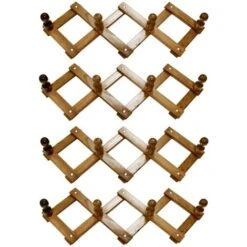 4 Pz Di Appendiabiti In Legno Noce Marrone Da Muro Regolabile Indossatore 4 P.