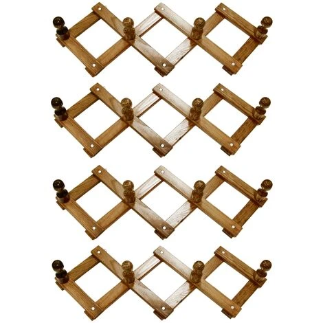 4 Pz Di Appendiabiti In Legno Noce Marrone Da Muro Regolabile Indossatore 4 P. 3 4 Pz Di Appendiabiti In Legno Noce Marrone Da Muro Regolabile Indossatore 4 P.