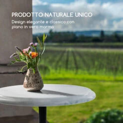 Blumfeldt Patras-XS Bistro Tavolo Da Bistrot In Marmo Piano In Ghisa Ø30cm Supporto In Ghisa -Vendite HOMCOM || VIDAXL || Songmics 13296216 3