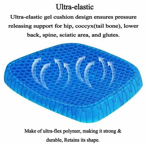 Cuscino Gel Antidecubito Con Fodera Antiscivolo Confortevole Casa Ufficio Auto 4 Cuscino Gel Antidecubito Con Fodera Antiscivolo Confortevole Casa Ufficio Auto - immagine 2