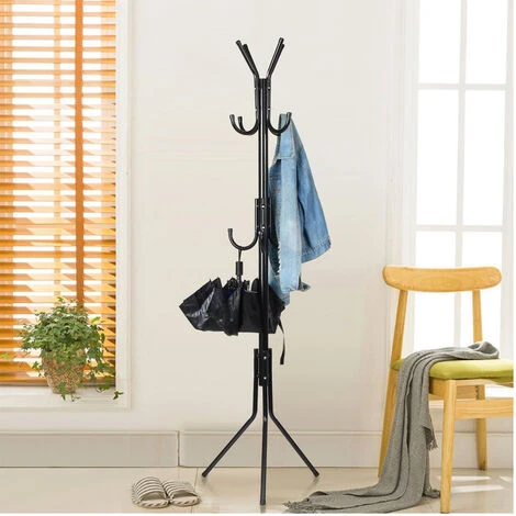 Attaccapanni Appendiabiti A Piantana In Metallo 11 Ganci Colore Nero 36x36x176cm 7 Attaccapanni Appendiabiti A Piantana In Metallo 11 Ganci Colore Nero 36x36x176cm - immagine 5