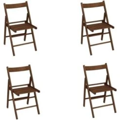 Sedia Richiudibile In Legno Di Faggio Noce 4 Pezzi