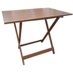 Tavolo Pieghevole Legno Piano In Formica Noce 60X87 Cm