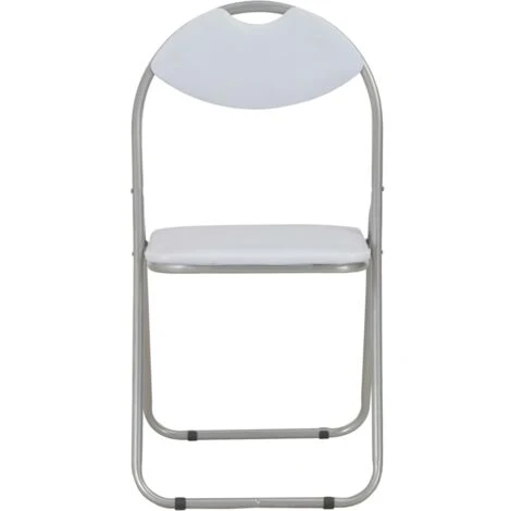 Sedie Da Pranzo Pieghevoli 2 Pz Bianche In Similpelle VidaXL 6 Sedie Da Pranzo Pieghevoli 2 Pz Bianche In Similpelle VidaXL - immagine 4