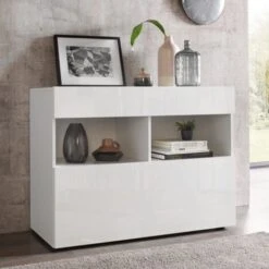 Madia Linea Practical 1 Anta E 1 Cassetto Visione Bianco Lucido