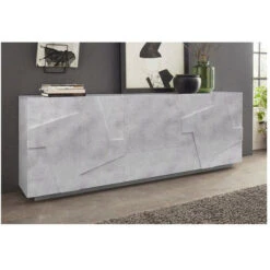 Madia 4 Ante E 3 Cassetti Linea Rombo In Finitura Cemento