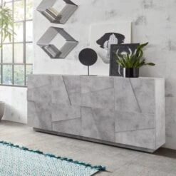 Madia 4 Ante Linea Rombo In Finitura Cemento