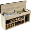 COSTWAY Panca Scarpiera, 103,5 X 48 X 30 Cm, Panca Porta Scarpe Con Tappeto Morbido Rimovibile E L’unità Contenitore, Spazio Per 9 Paia Di Scarpe, Colore Naturale Legno 1 COSTWAY Panca Scarpiera, 103,5 X 48 X 30 Cm, Panca Porta Scarpe Con Tappeto Morbido Rimovibile E L’unità Contenitore, Spazio Per 9 Paia Di Scarpe, Colore Naturale Legno -Vendite HOMCOM || VIDAXL || Songmics 15971997 1