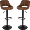 Sgabelli Bar 2 Pezzi 2019 Cucina Fisso Girevole Regolabile Schienale Poggiapiedi Industriale Marrone Scuro -Vendite HOMCOM || VIDAXL || Songmics 16184933 1