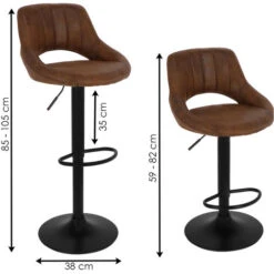 Sgabelli Bar 2 Pezzi 2019 Cucina Fisso Girevole Regolabile Schienale Poggiapiedi Industriale Marrone Scuro 8 Sgabelli Bar 2 Pezzi 2019 Cucina Fisso Girevole Regolabile Schienale Poggiapiedi Industriale Marrone Scuro -Vendite HOMCOM || VIDAXL || Songmics 16184933 2