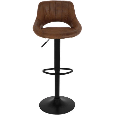 Sgabelli Bar 2 Pezzi 2019 Cucina Fisso Girevole Regolabile Schienale Poggiapiedi Industriale Marrone Scuro 6 Sgabelli Bar 2 Pezzi 2019 Cucina Fisso Girevole Regolabile Schienale Poggiapiedi Industriale Marrone Scuro - immagine 4