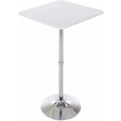 Tavolino Quadrato Da Appoggio Con Ripiano In Legno Bianco