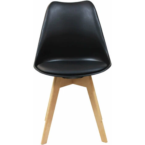 Set Di 4 Sedie Di Design Moderne In Polipropilene Nero E Legno Massello Di Faggio Per Sala Da Pranzo Locale Bar Ristorante 6 Set Di 4 Sedie Di Design Moderne In Polipropilene Nero E Legno Massello Di Faggio Per Sala Da Pranzo Locale Bar Ristorante - immagine 4