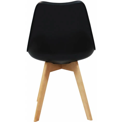 Set Di 4 Sedie Di Design Moderne In Polipropilene Nero E Legno Massello Di Faggio Per Sala Da Pranzo Locale Bar Ristorante 7 Set Di 4 Sedie Di Design Moderne In Polipropilene Nero E Legno Massello Di Faggio Per Sala Da Pranzo Locale Bar Ristorante - immagine 5