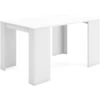Skraut Home - Tavolo Consolle Per Sala Da Pranzo E Soggiorno, Rettangolare, Allungabile Fino A 140 Cm, Colore Bianco Opaco, Fino A 6 Persone, Dimensioni Chiuso: 90x50x75 Cm.
