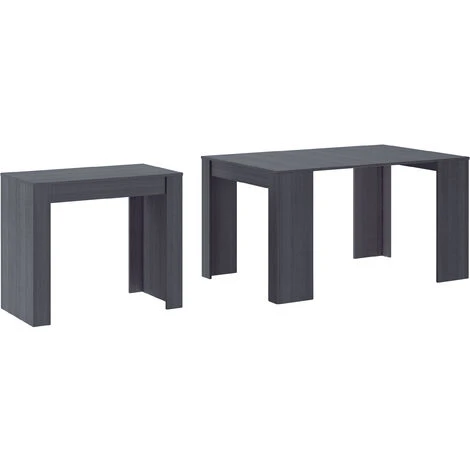 Skraut Home - Tavolo Consolle Per Sala Da Pranzo E Soggiorno, Rettangolare, Allungabile Fino A 140 Cm, Colore Grigio, Fino A 6 Persone, Dimensioni Chiuso: 90x50x78 Cm. 3 Skraut Home - Tavolo Consolle Per Sala Da Pranzo E Soggiorno, Rettangolare, Allungabile Fino A 140 Cm, Colore Grigio, Fino A 6 Persone, Dimensioni Chiuso: 90x50x78 Cm.
