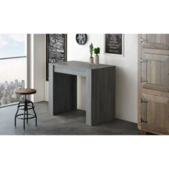 Skraut Home - Tavolo Consolle Per Sala Da Pranzo E Soggiorno, Rettangolare, Allungabile Fino A 140 Cm, Colore Grigio, Fino A 6 Persone, Dimensioni Chiuso: 90x50x78 Cm. 9 Skraut Home - Tavolo Consolle Per Sala Da Pranzo E Soggiorno, Rettangolare, Allungabile Fino A 140 Cm, Colore Grigio, Fino A 6 Persone, Dimensioni Chiuso: 90x50x78 Cm. -Vendite HOMCOM || VIDAXL || Songmics 17391692 3