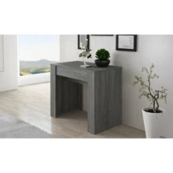 Skraut Home - Tavolo Consolle Per Sala Da Pranzo E Soggiorno, Rettangolare, Allungabile Fino A 140 Cm, Colore Grigio, Fino A 6 Persone, Dimensioni Chiuso: 90x50x78 Cm. 10 Skraut Home - Tavolo Consolle Per Sala Da Pranzo E Soggiorno, Rettangolare, Allungabile Fino A 140 Cm, Colore Grigio, Fino A 6 Persone, Dimensioni Chiuso: 90x50x78 Cm. -Vendite HOMCOM || VIDAXL || Songmics 17391692 4
