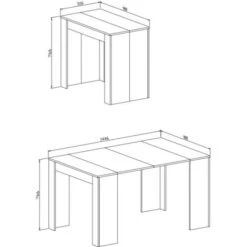 Skraut Home - Tavolo Consolle Per Sala Da Pranzo E Soggiorno, Rettangolare, Allungabile Fino A 140 Cm, Colore Grigio, Fino A 6 Persone, Dimensioni Chiuso: 90x50x78 Cm. 11 Skraut Home - Tavolo Consolle Per Sala Da Pranzo E Soggiorno, Rettangolare, Allungabile Fino A 140 Cm, Colore Grigio, Fino A 6 Persone, Dimensioni Chiuso: 90x50x78 Cm. -Vendite HOMCOM || VIDAXL || Songmics 17391692 5