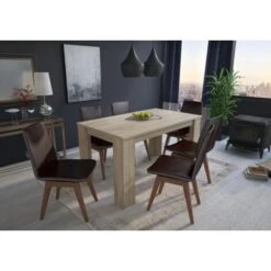 Skraut Home - Tavolo Consolle Da Pranzo E Soggiorno, Rettangolare, Da 140 Cm, Colore Rovere Chiaro, Misure: 80 Larghezza X 138 Lunghezza 75 Cm Altezza Fino A 6 Persone -Vendite HOMCOM || VIDAXL || Songmics 17391699 2