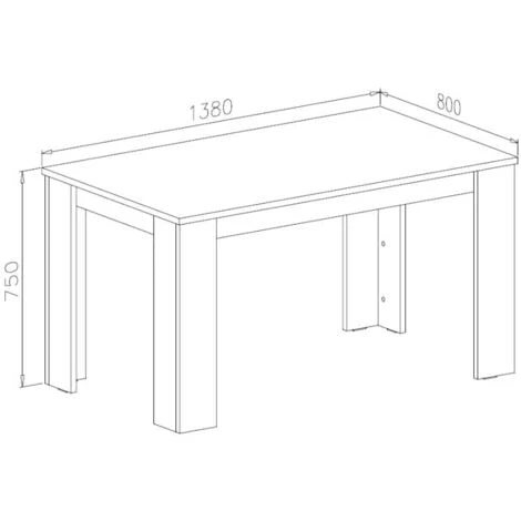 Skraut Home - Tavolo Da Pranzo E Soggiorno, Rettangolare, Da 140 Cm, Rovere Chiaro E Bianco, Misure: 80 L X 138 Lunghezza 75 Cm Altezza Fino A 6 Persone 5 Skraut Home - Tavolo Da Pranzo E Soggiorno, Rettangolare, Da 140 Cm, Rovere Chiaro E Bianco, Misure: 80 L X 138 Lunghezza 75 Cm Altezza Fino A 6 Persone - immagine 3