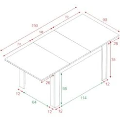 Tavolo Allungabile, Consolle Estensibile Per Sala Da Pranzo, Tavolo Apribile Da Cucina Con Prolunga, Cm 140/190x90h78, Cemento E Bianco -Vendite HOMCOM || VIDAXL || Songmics 18013563 3