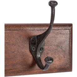 Appendiabiti Da Parete 43X12X20 Marrone Attaccapanni Da Muro In Legno Scuro 3 Ganci Appendiabiti In Ferro Appendiabiti Ingresso -Vendite HOMCOM || VIDAXL || Songmics 18030081 5