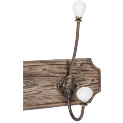 Appendiabiti Da Parete 65x10x21 Cm Attaccapanni Da Muro In Legno Scuro 4 Ganci Appendiabiti In Ferro Appendiabiti Ingresso -Vendite HOMCOM || VIDAXL || Songmics 18030465 4