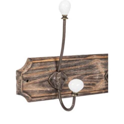 Appendiabiti Da Parete 50x10x21 Cm Attaccapanni Da Muro In Legno Scuro 3 Ganci Appendiabiti In Ferro Appendiabiti Ingresso -Vendite HOMCOM || VIDAXL || Songmics 18030466 4