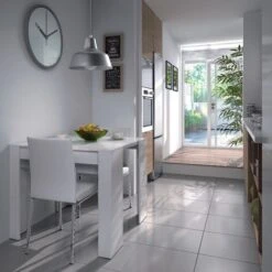 TAVOLO CONSOLLE ALLUNGABILE LAMINATO BIANCO 90X52CM -Vendite HOMCOM || VIDAXL || Songmics 18039298 3