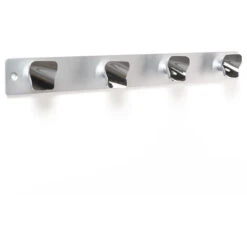 Appendiabiti Da Parete Con 4 Appendini Stile Decorativo In Alluminio - Zama Finitura Cromata Opaca Grande Capacità Di Carico Misure 3524030mm Sistema Di Fissaggio Adesivo / Avvitato 1 Unità -Vendite HOMCOM || VIDAXL || Songmics 18089106 3