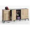 CREDENZA 3 ANTE NERO PORTLAND E RIVIERA OAK