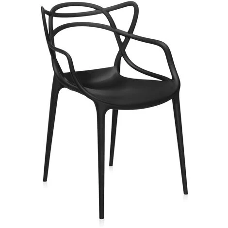 Sedia Impilabile Per Casa Giardino - MARK Curve Nero 6 Sedie 4 Sedia Impilabile Per Casa Giardino - MARK Curve Nero 6 Sedie - immagine 2