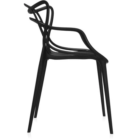 Sedia Impilabile Per Casa Giardino - MARK Curve Nero 6 Sedie 5 Sedia Impilabile Per Casa Giardino - MARK Curve Nero 6 Sedie - immagine 3