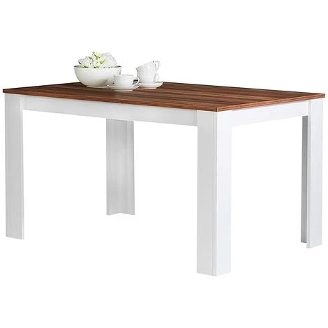 Tavolo Da Pranzo Cucina Rettangolare Moderno In Legno 120x80x74cm Bianco E Noce 3 Tavolo Da Pranzo Cucina Rettangolare Moderno In Legno 120x80x74cm Bianco E Noce