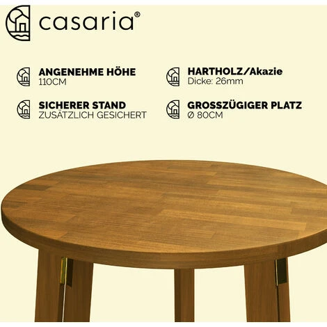 Deuba Tavolo Alto Pieghevole Da Bar In Acacia Ø78 X 110cm Tavolino Alto Pub Ristorante Feste Matrimonio Giardino Terrazza 6 Deuba Tavolo Alto Pieghevole Da Bar In Acacia Ø78 X 110cm Tavolino Alto Pub Ristorante Feste Matrimonio Giardino Terrazza - immagine 4