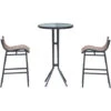 Outsunny Set Da Bar 2 Sgabelli Con Tavolo Alto Nero E Marrone -Vendite HOMCOM || VIDAXL || Songmics 18829128 1