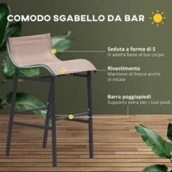 Outsunny Set Da Bar 2 Sgabelli Con Tavolo Alto Nero E Marrone -Vendite HOMCOM || VIDAXL || Songmics 18829128 4