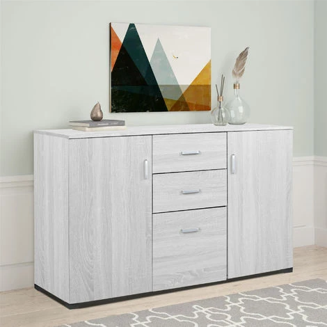 CREDENZA MODERNA ROVERE SBIANCATO 3 CREDENZA MODERNA ROVERE SBIANCATO