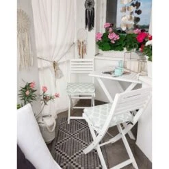 Set Di 2 Cuscini Da Giardino Geometrici Verde Menta Fiji -Vendite HOMCOM || VIDAXL || Songmics 19851506 4