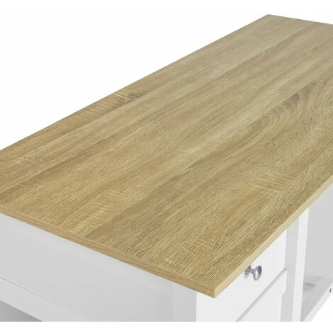 SoBuy Penisola Cucina Tavolo Alto Bar In Legno Lunghezza: 120 Cm ProfonditĂ : 55 Cm Altezza: 90 Cm Bianco FWT64-WN 6 SoBuy Penisola Cucina Tavolo Alto Bar In Legno Lunghezza: 120 Cm ProfonditĂ : 55 Cm Altezza: 90 Cm Bianco FWT64-WN - immagine 4