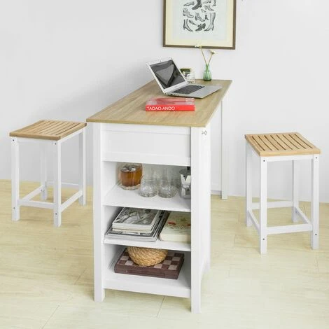 SoBuy Penisola Cucina Tavolo Alto Bar In Legno Lunghezza: 120 Cm ProfonditĂ : 55 Cm Altezza: 90 Cm Bianco FWT64-WN 7 SoBuy Penisola Cucina Tavolo Alto Bar In Legno Lunghezza: 120 Cm ProfonditĂ : 55 Cm Altezza: 90 Cm Bianco FWT64-WN - immagine 5